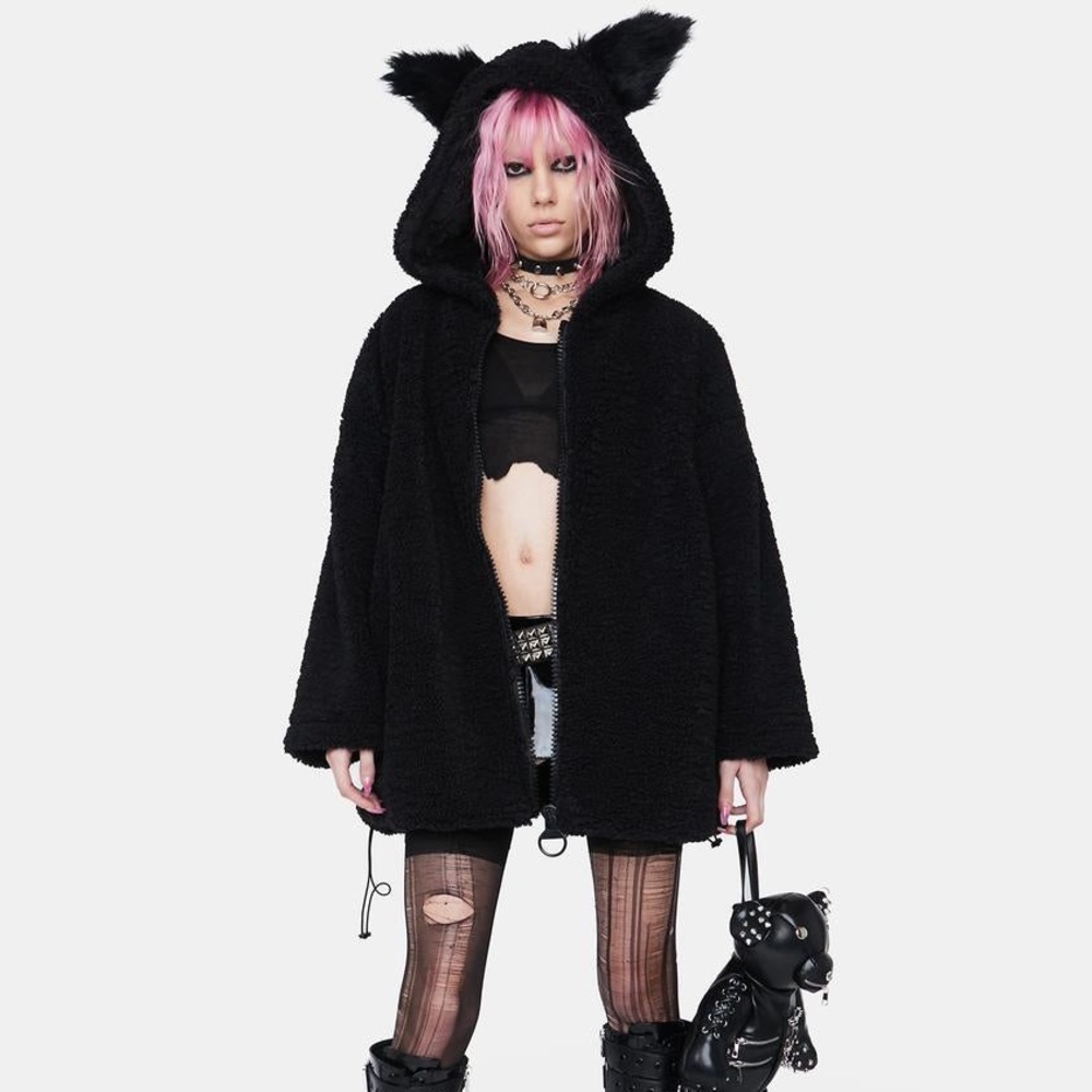 Dolls Kill Cat Ear Wooly Loose Coat